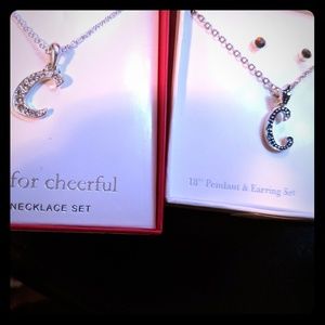 Letter C Necklace and Earring